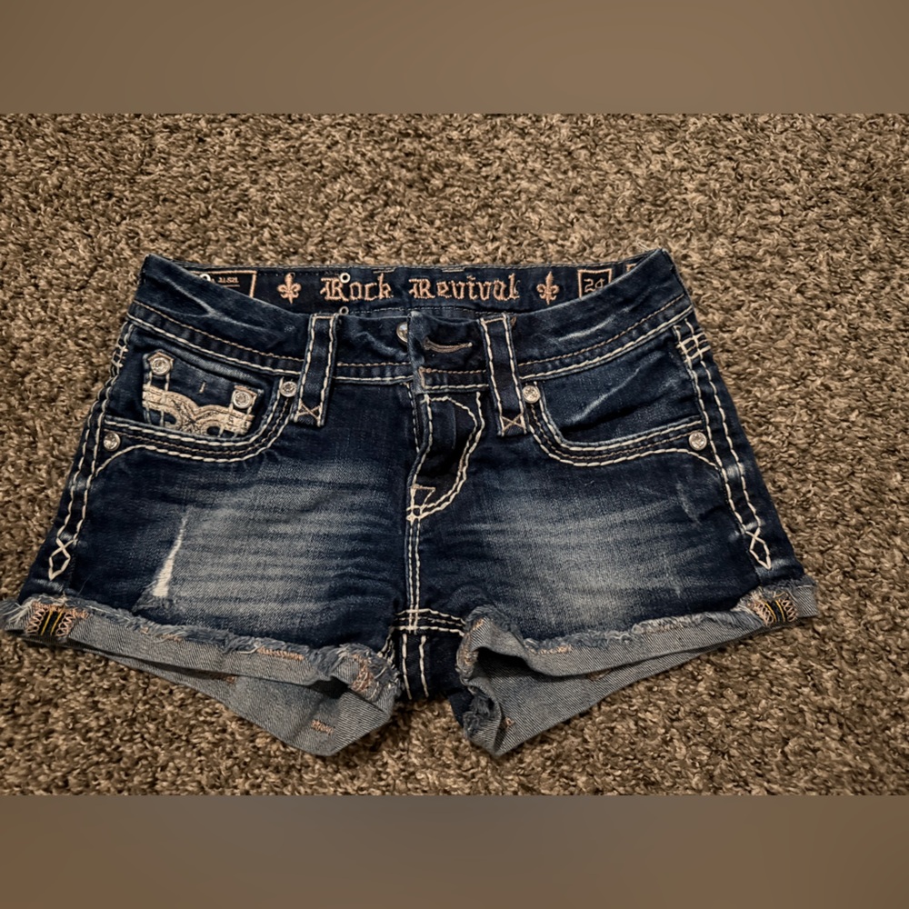 Rock Revival Dark Blue Jean Shorts